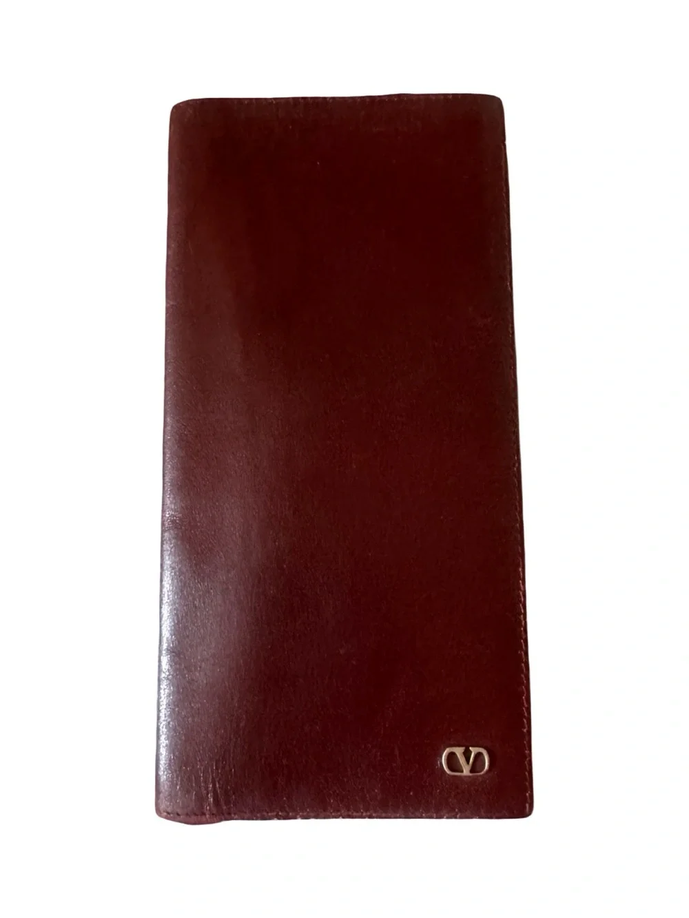 Valentino Men's/Womens  Burgundy Leather Long Wallet